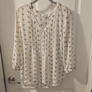 Heart Print Blouse